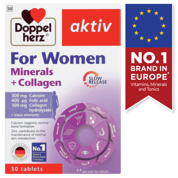 DOPPELHERZ AKTIV FOR WOMEN MINERALS + COLLAGEN 30 TABLETS