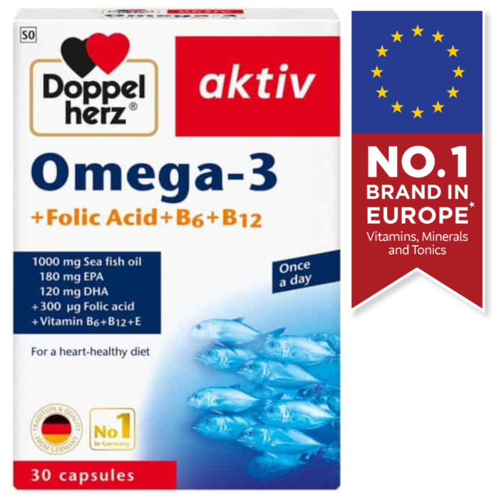 DOPPELHERZ AKTIV Omega-3+FOLIC ACID+B6+B12 30 CAPSULES