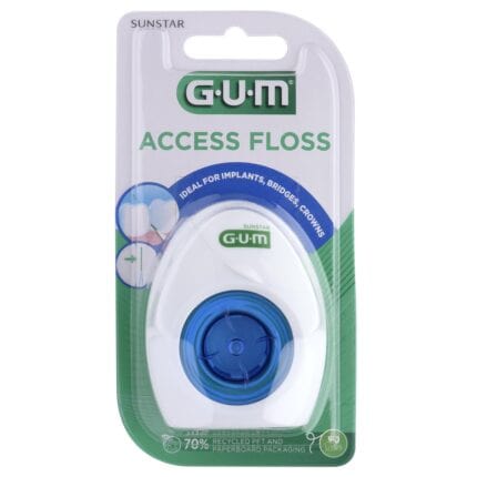 Dental floss packaging for implants