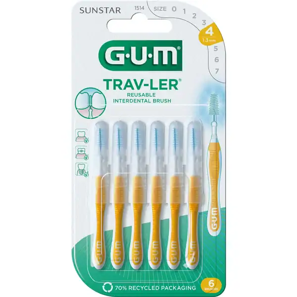 Gum traveler travel toothbrush 6 pack