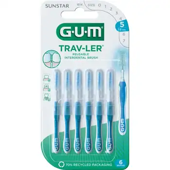 Gum traveler toothbrush, set of 6