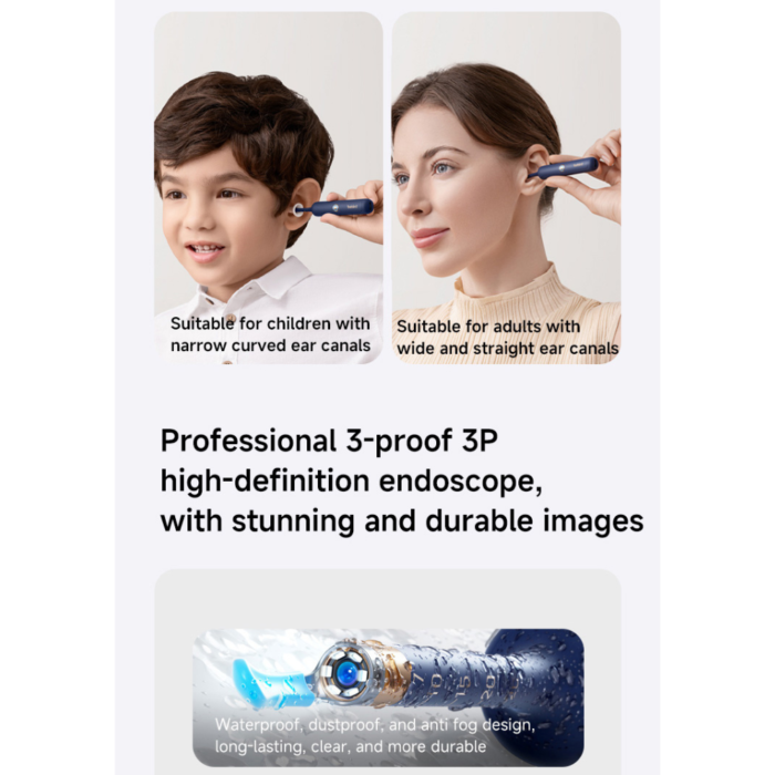 Endoscope for various ear canal types.